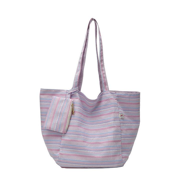 Spacious Wave Stripe Shopping Bag Kalsten