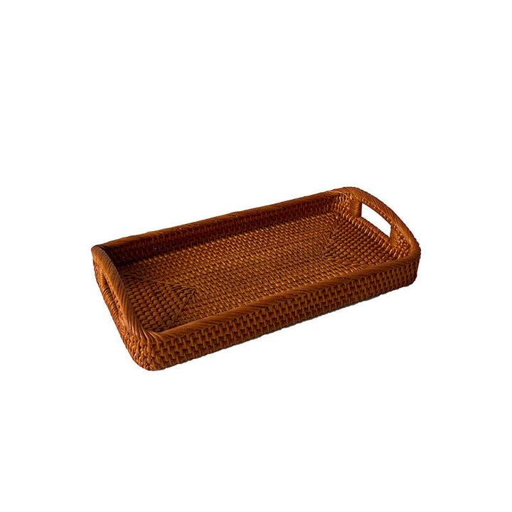 Women's rectangular serving platter made of natural rattan Kalsten