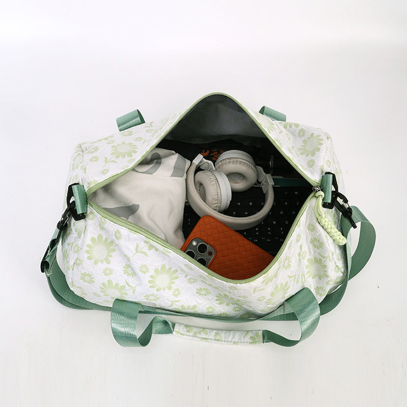 Sporty Duffel Bag With Floral Pattern Kalsten