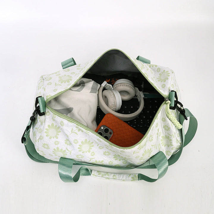 Sporty Duffel Bag With Floral Pattern Kalsten