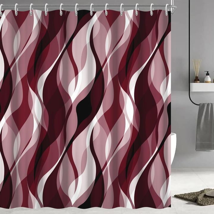 Abstract Wave Pattern Shower Curtain Kalsten