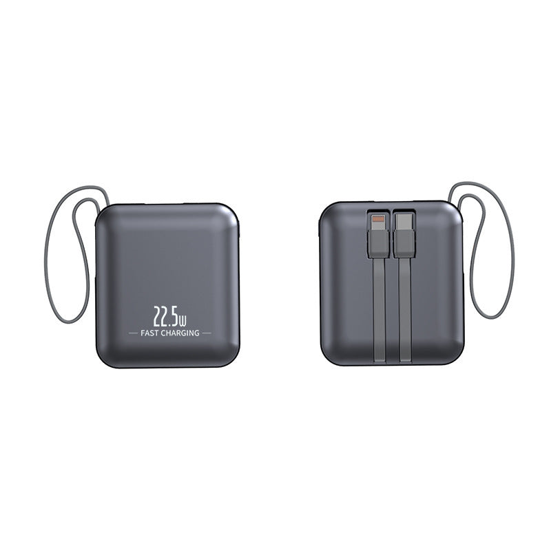 Portable power bank with fast charging function and integrated cable system Kalsten