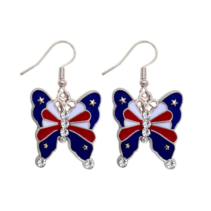 Women's earrings in flip-flop design with crystal embellishment and enamel flag motif Kalsten