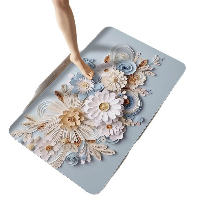 Artistic Floral Design Bath Mat Kalsten