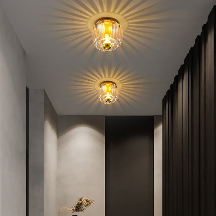 Flush Mount Light Copper 6.3 in Elegant Gold Bedroom Living Room Wall Lamp Luxury LED Incandescent Fixture | Kalsten