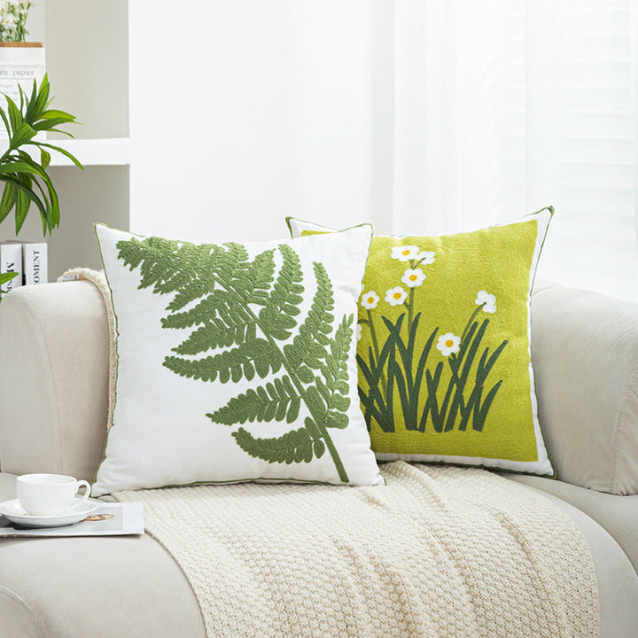 Women Decorative Cushion Cover with Fine Floral Embroidery Kalsten