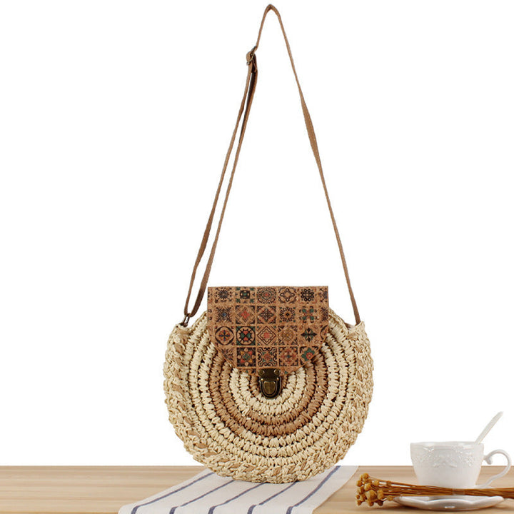 Round Bast Shoulder Bag with Unique Flap Closure Kalsten