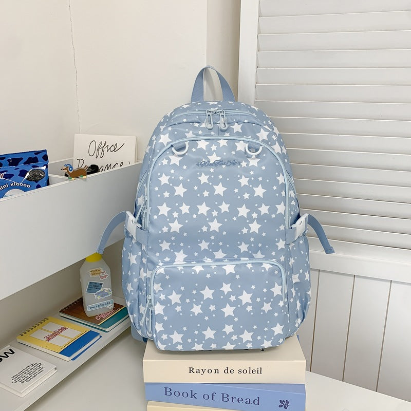 Star-Patterned Multi-Pocket Backpack Kalsten