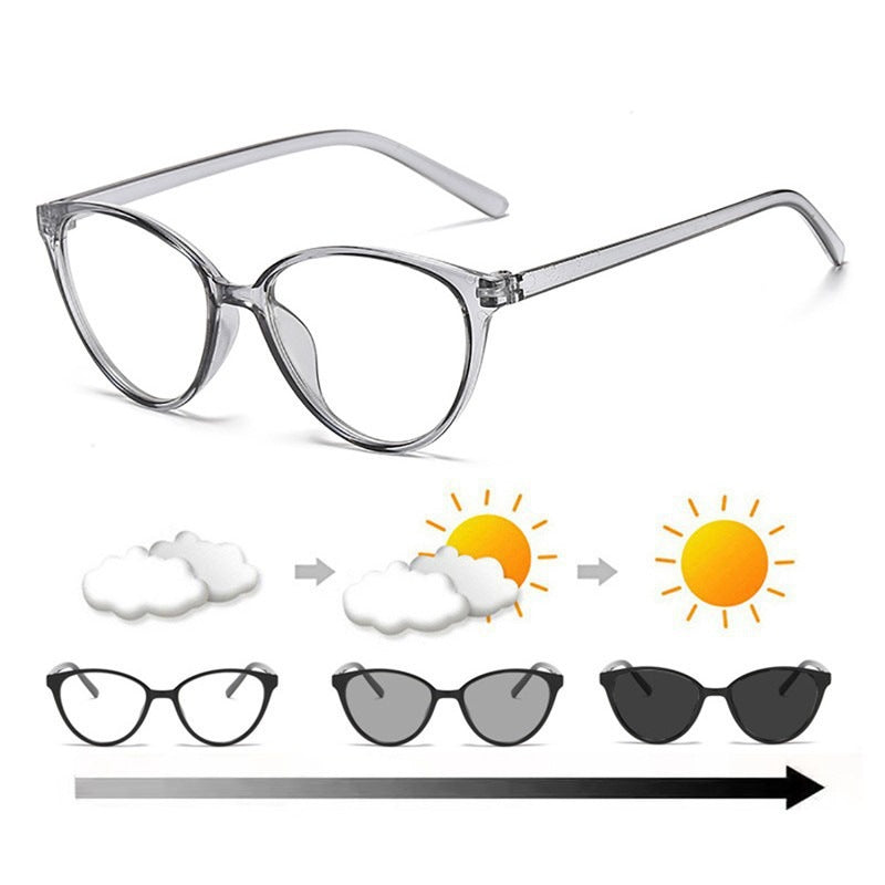 Women's trendy light-sensitive cat-eye glasses Kalsten