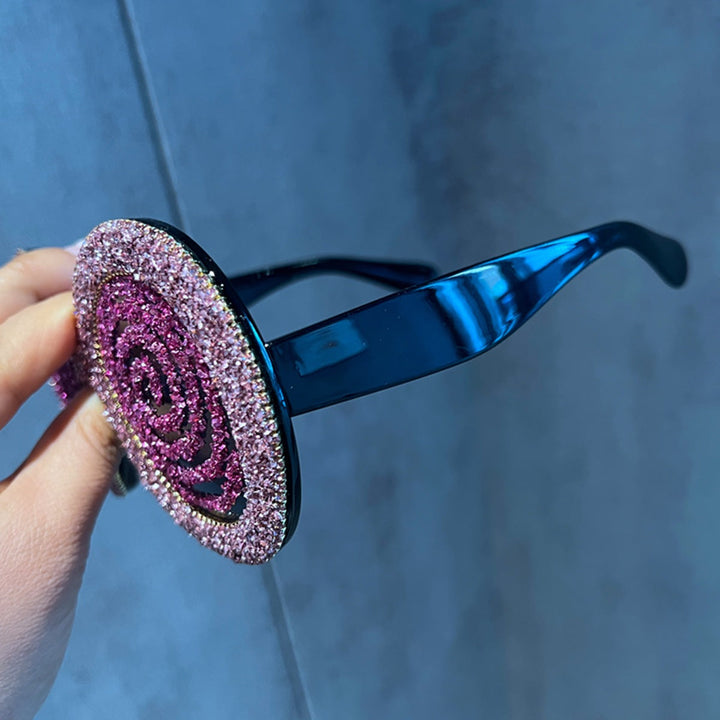 Women's Statement Sunglasses with Spiral Glitter Design Kalsten