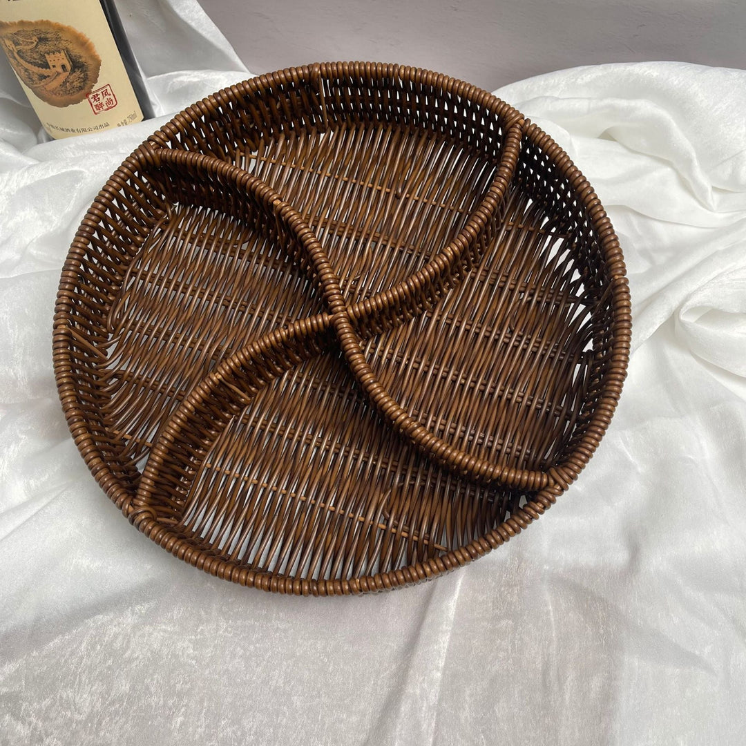 Ladies beef braided serving basket with three compartments Kalsten