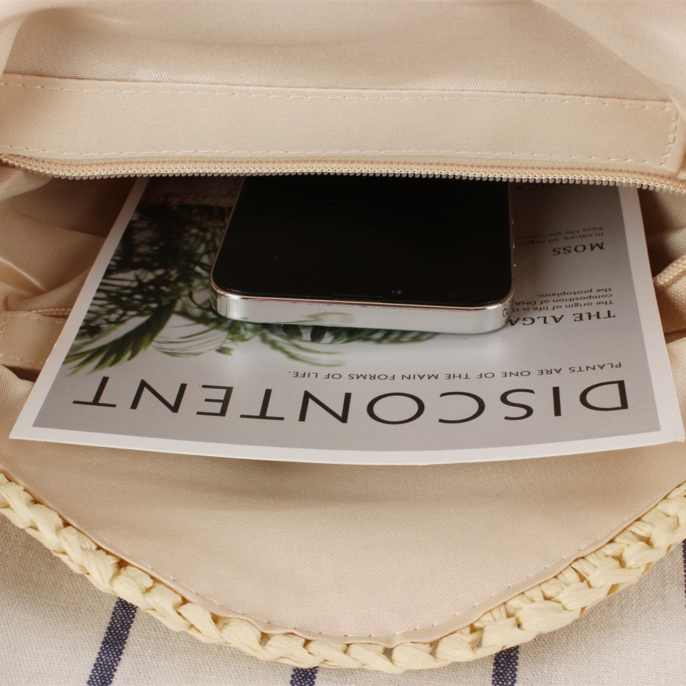 Round Bast Shoulder Bag with Unique Flap Closure Kalsten