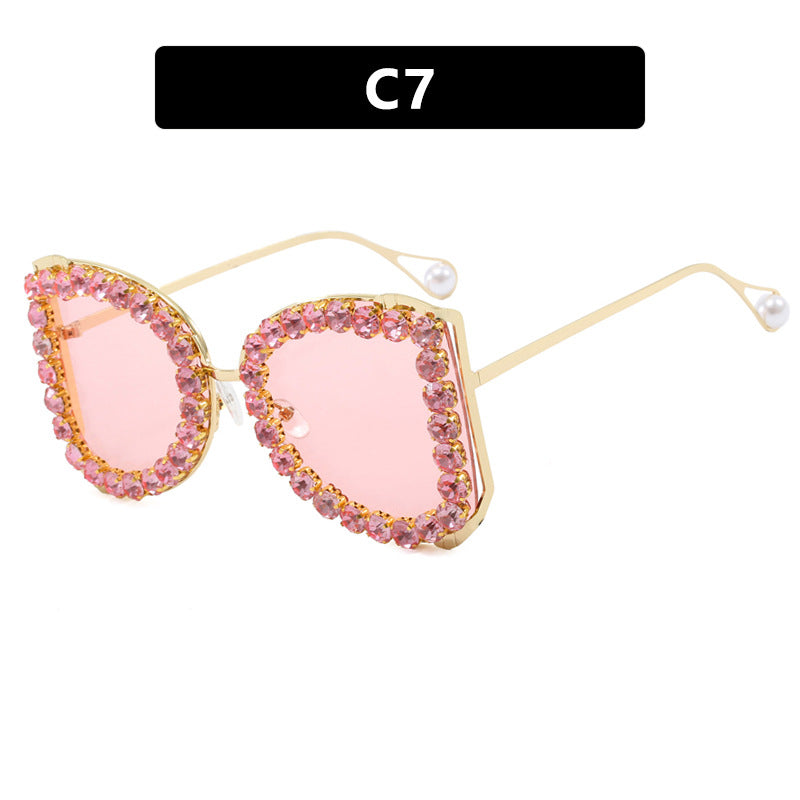 Women's extravagant cat-eye sunglasses with sparkling rhinestone frame Kalsten