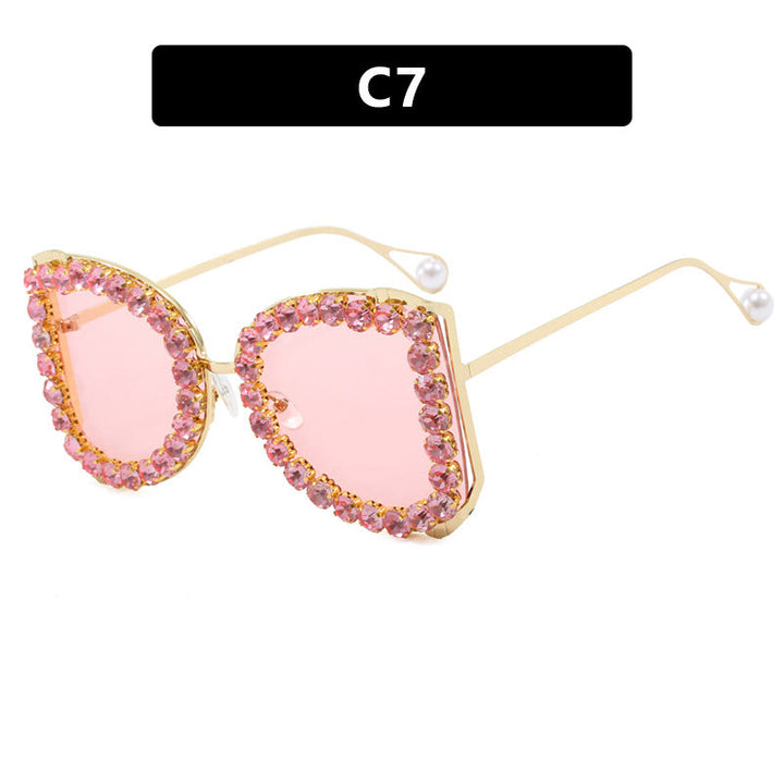 Women's extravagant cat-eye sunglasses with sparkling rhinestone frame Kalsten