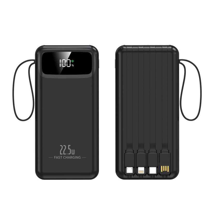 Portable power bank with fast charging function and integrated cables Kalsten