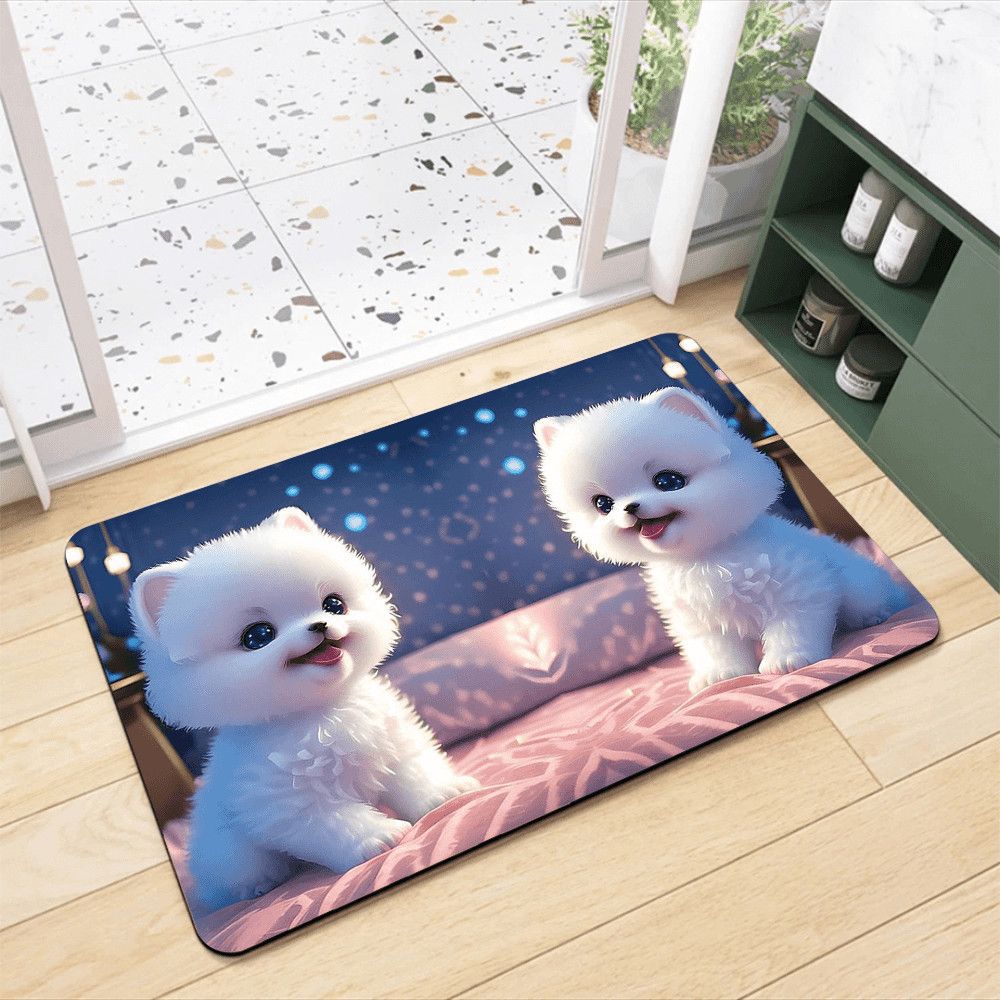 Adorable Pomeranian-Themed Bath Rug Kalsten