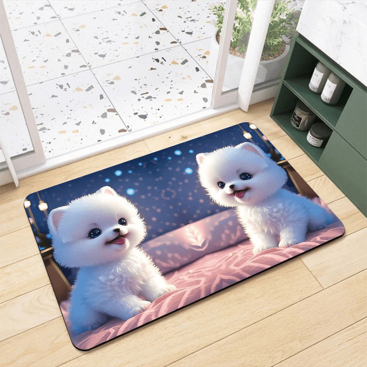 Adorable Pomeranian-Themed Bath Rug Kalsten