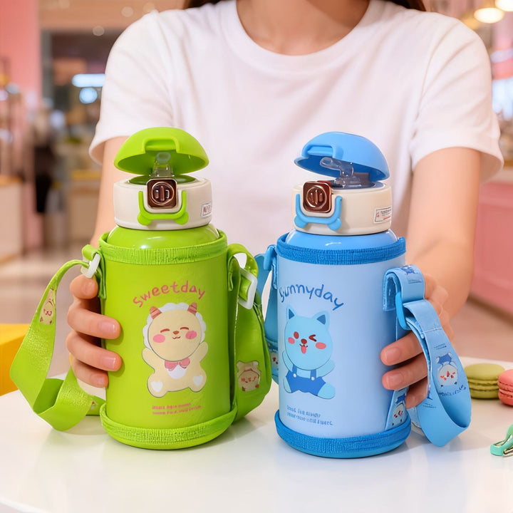 Women's insulated drinking bottle with practical carrying strap and cute animal design Kalsten