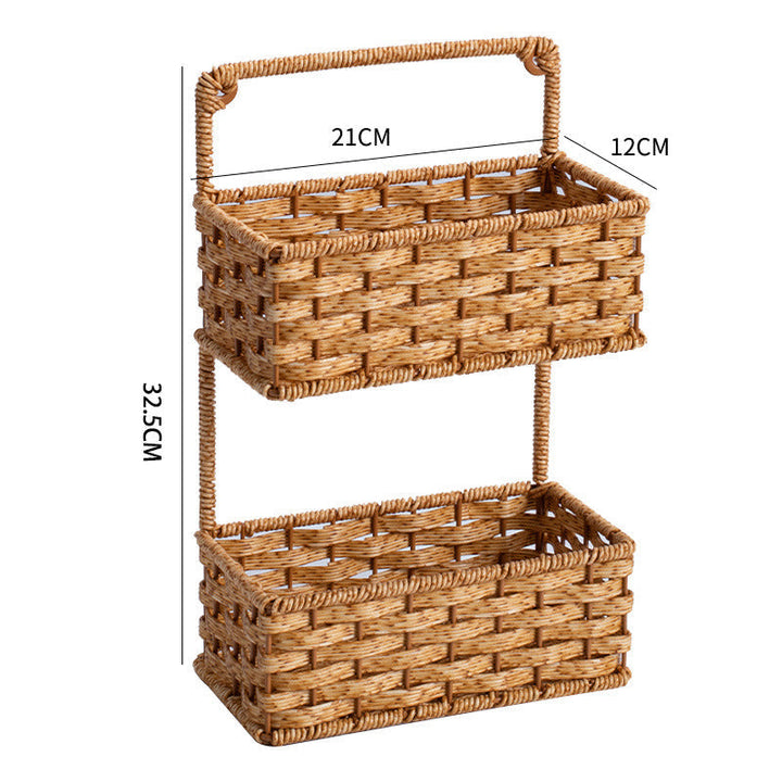 Double-Tiered Wicker Storage Basket Kalsten