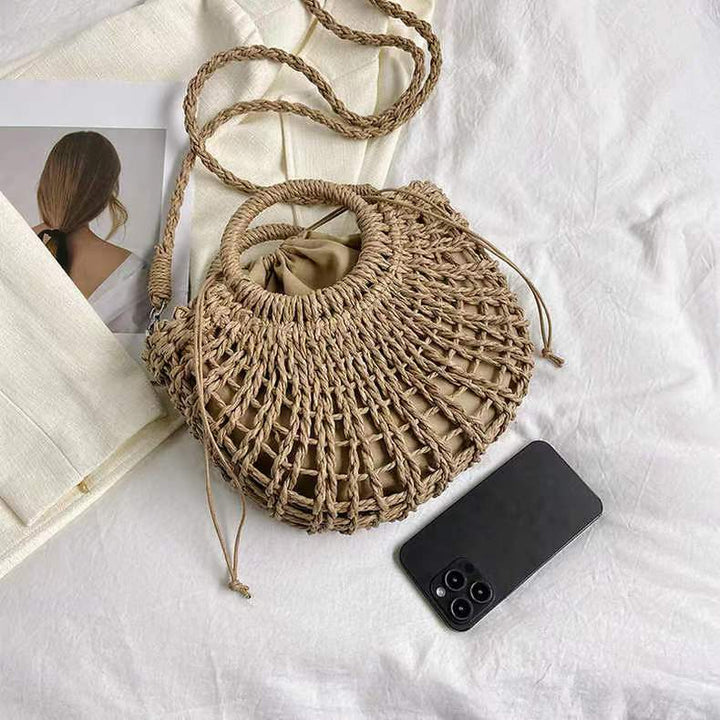 Handcrafted basket bag with playful design Kalsten