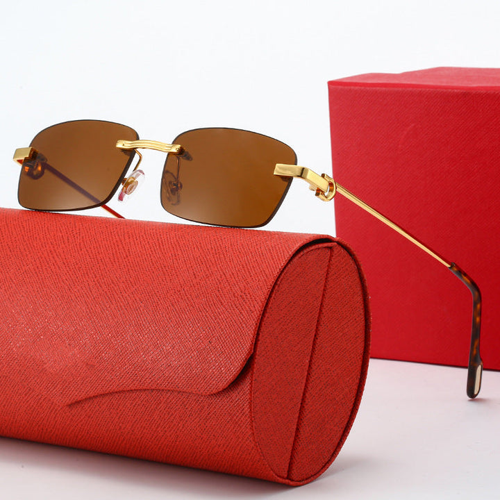 Women's fashionable rectangular sunglasses with delicate metal frame Kalsten