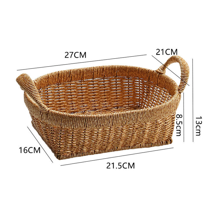 Handwoven Rectangular Storage Basket with Comfortable Handles Kalsten