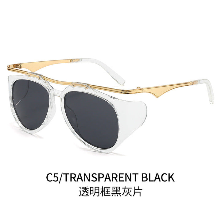 Ladies Fashion Sport Sunglasses with Oversized Frame and Golden Accents Kalsten