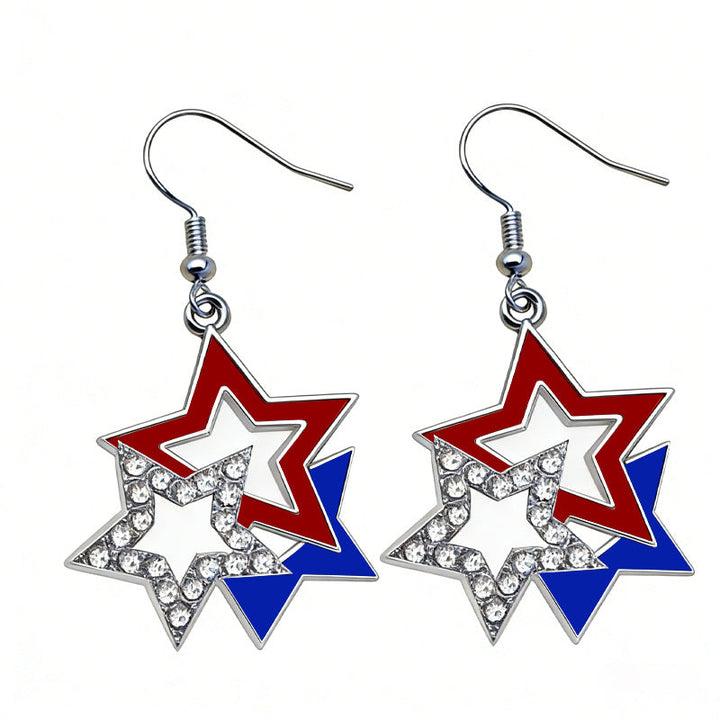 Women's earrings in flip-flop design with crystal embellishment and enamel flag motif Kalsten