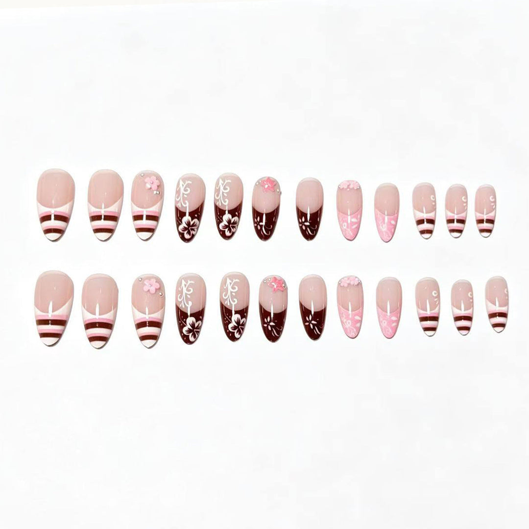 Artistic Floral Press-On Nail Tips Kalsten