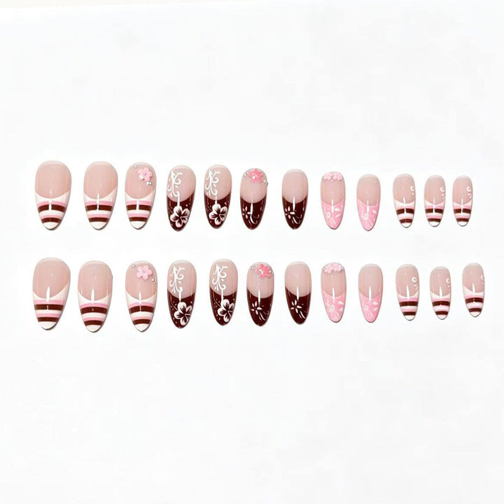Artistic Floral Press-On Nail Tips Kalsten