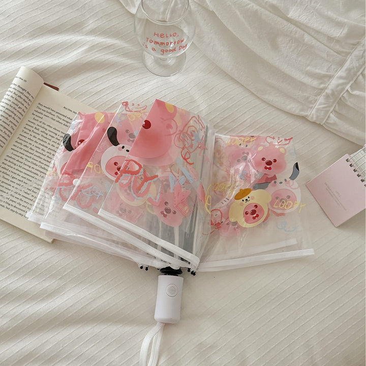 Ladies Foldable Umbrella with Cute Animal Motifs Kalsten