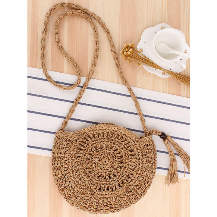 Macrame Crossbody Bag with Decorative Fringes Kalsten