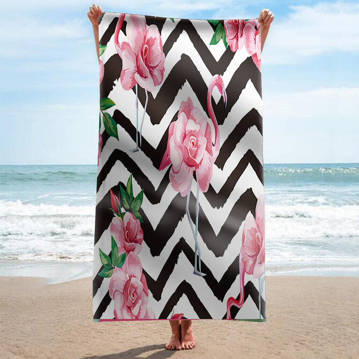 Beach towel with tropical flamingo pattern Kalsten