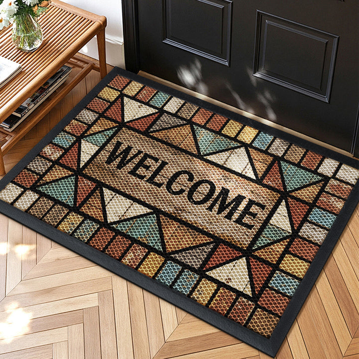 Decorative Welcome Mat with Geometric Design