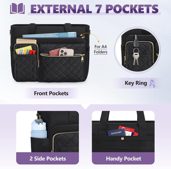 Padded Multi-functional Handbag with Organizer Kalsten