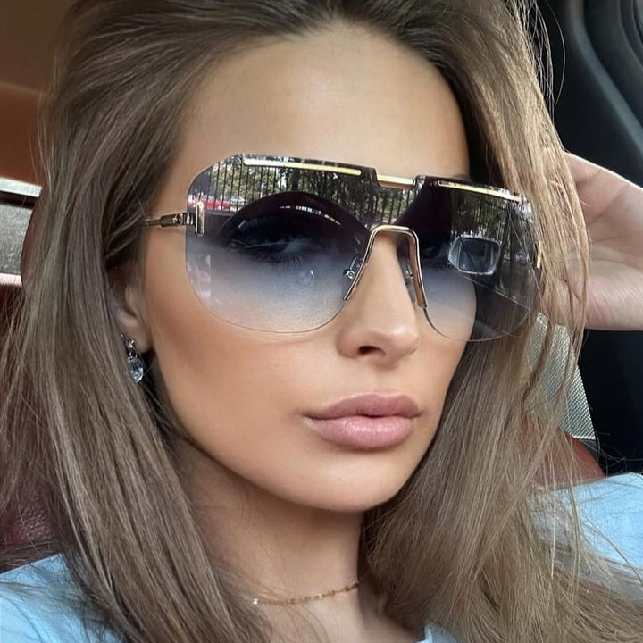 Women's geometric sunglasses with stylish metal frame and UV protection Kalsten