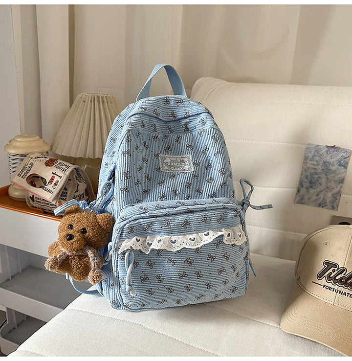 Cute Floral Print Mini School Backpack