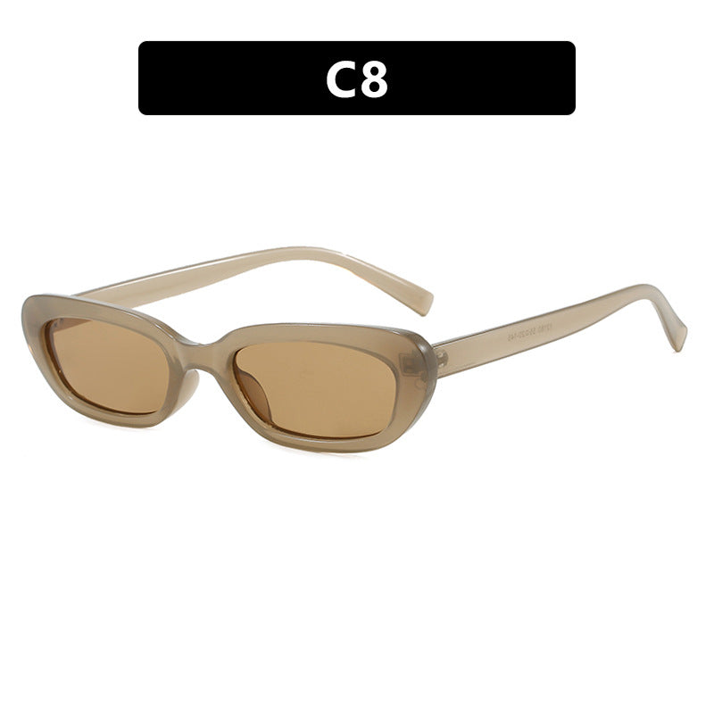 Women's trendy cat-eye sunglasses with transparent plastic frame and UV protection Kalsten