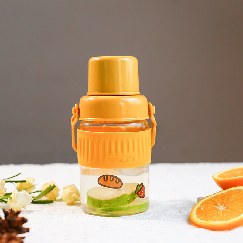 Ladies trendy glass drinking bottle with practical silicone protection Kalsten