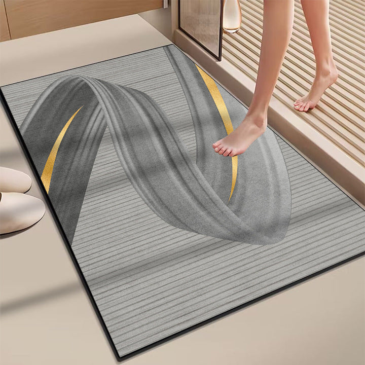 Elegant Marble-Themed Bath Mat Kalsten
