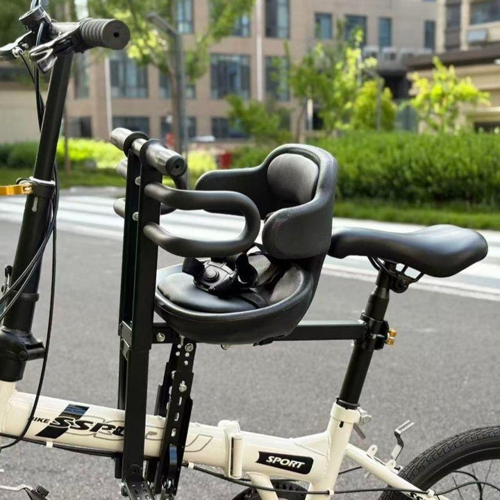 padded child bike safety seat with high back and five-point harness Kalsten
