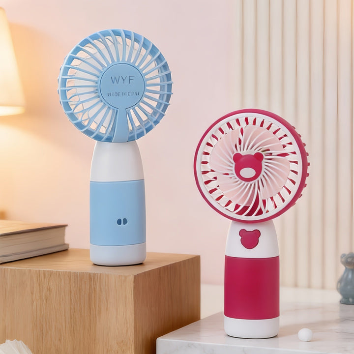Ladies Portable Hand Fan with Cute Bear Design Kalsten