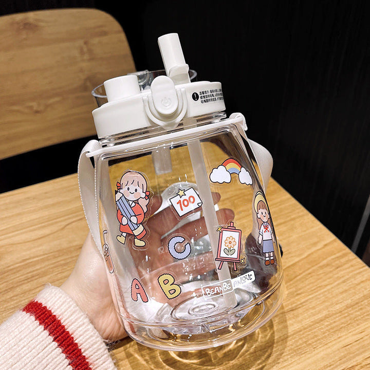 Women Glass Drinking Bottle with Secure Lid Kalsten