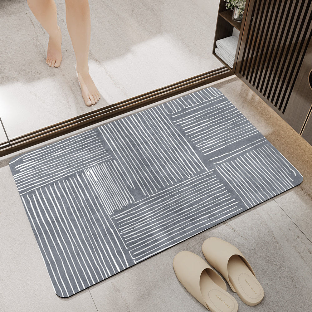 Stylish Geometric Pattern Bathroom Mat Acalora