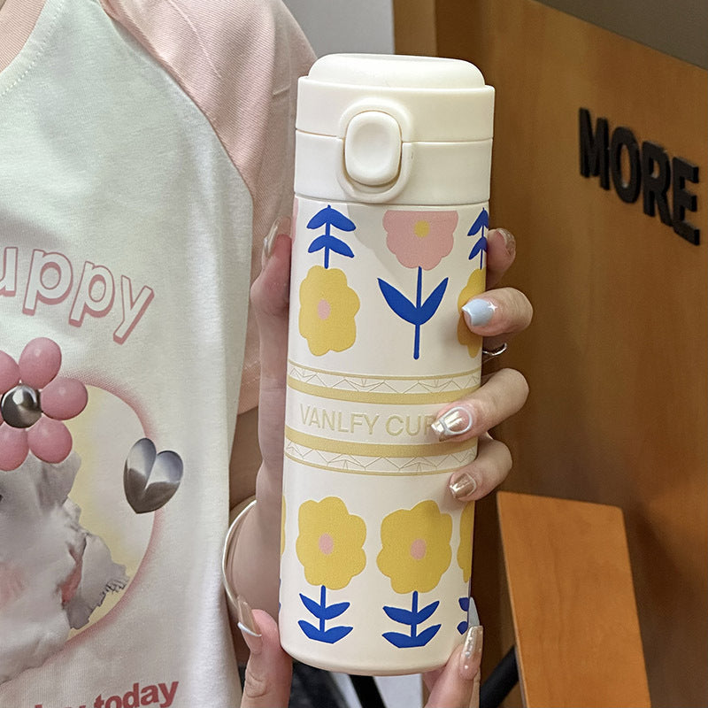 Ladies Insulated Bottle with Cute Floral Pattern Kalsten