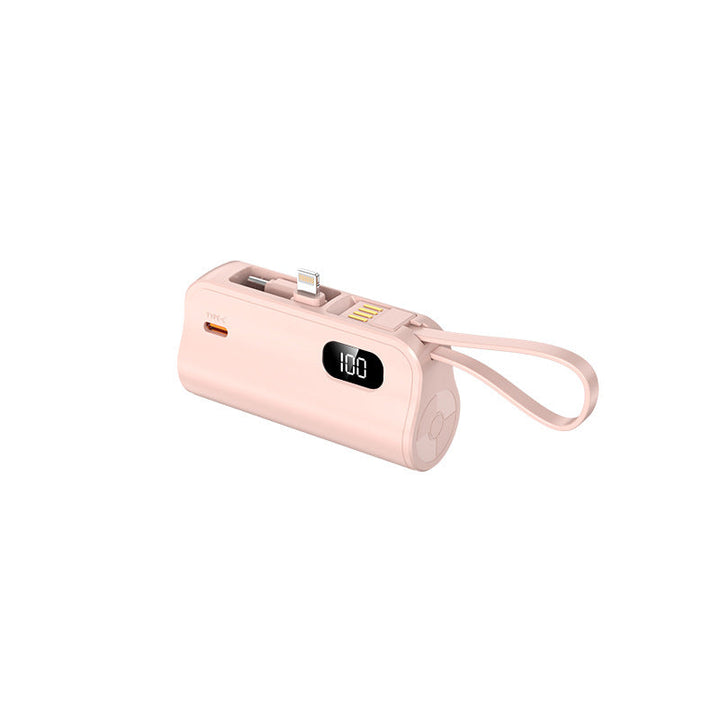 Portable power bank with integrated cables and LED display Kalsten