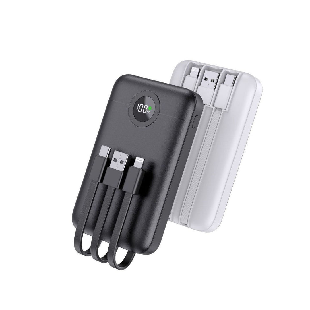 Portable power bank with intelligent cable management and LED charging status display Kalsten
