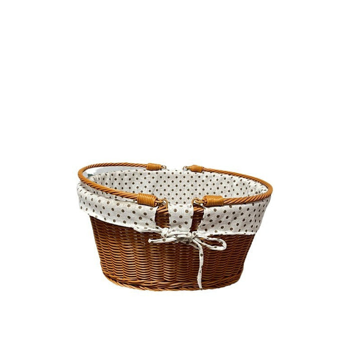 Ladies Elegant Braided Basket with Removable Fabric Insert Kalsten