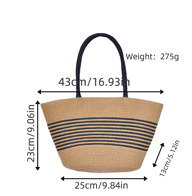 Beach bag with elegant stripe pattern and sturdy shoulder straps Kalsten