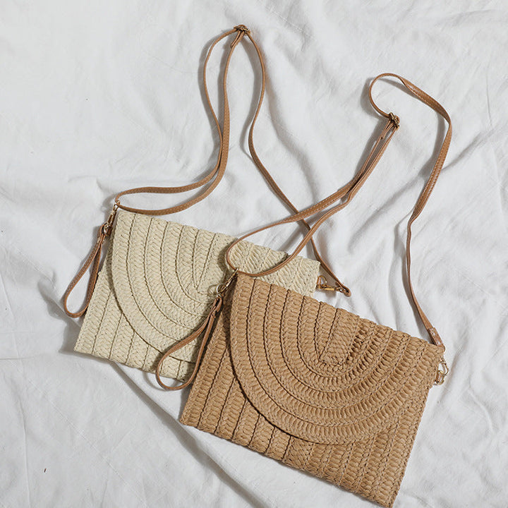 Handbag Made of High-Quality Woven Straw with Elegant Flap Closure Kalsten